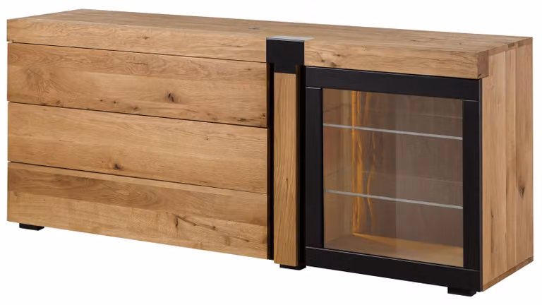 MASSIVMOEBEL24 | Credenza in legno di Quercia selvatica 180x45x75 oliato / naturale ROTTERDAM #117