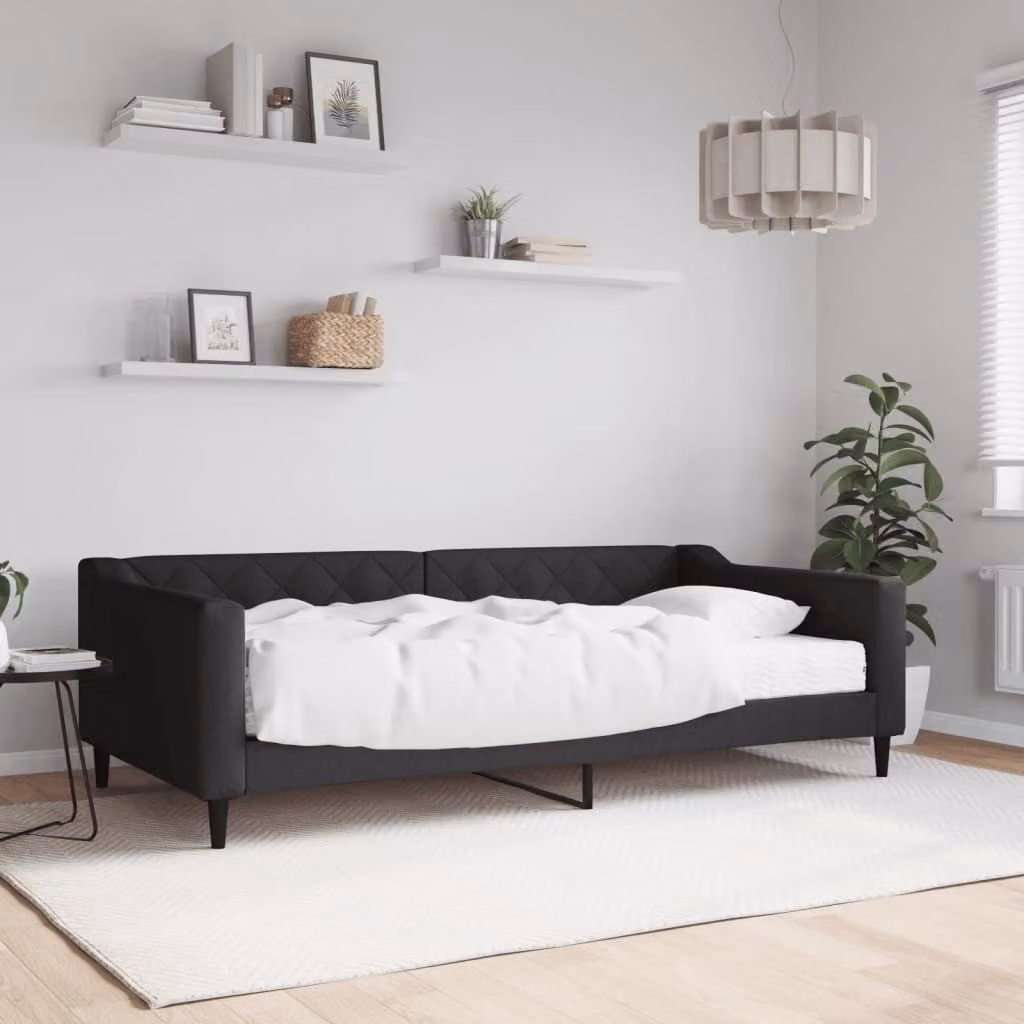 Maison Exclusive - Divano letto con materasso nero 100x200 cm in tessuto