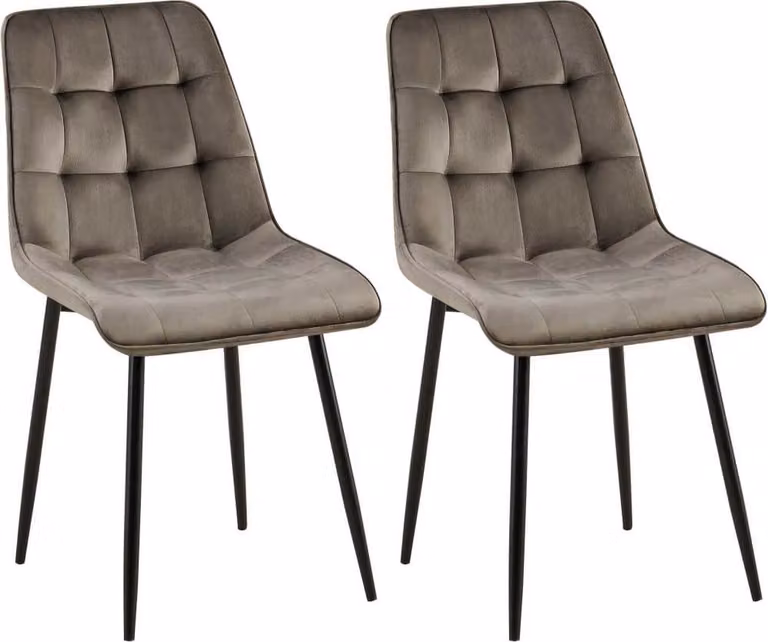 set di 2 sedie da pranzo - sedie in velluto - elevato comfort di seduta | Colore: Antracite | Materiale: Soft