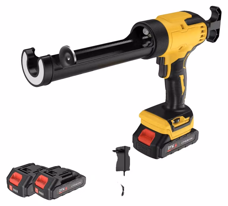 Pistola per colla a caldo elettrica, regolabile su 6 livelli, luce LED, 2 batterie, UE