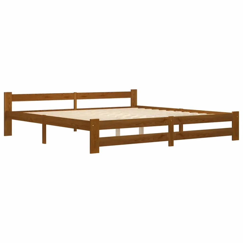 Struttura Letto Giroletto Design Mania in Legno Massello di Pino Colore Ambrato L/P/H: 200 x 204 x 207 cm – 2
