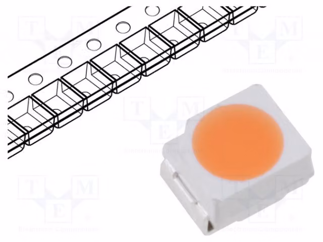 LED; SMD; 3528, PLCC2; giallo (giallo uovo); 7,7÷8,2 lm; 3,5x2,8x1,9 mm; 120°; OSCM4LS1C1A. Diodi LED SMD, assortimento di colori