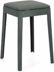 Sgabello Scooby Verde petrolio con struttura in plastica e seduta in tessuto