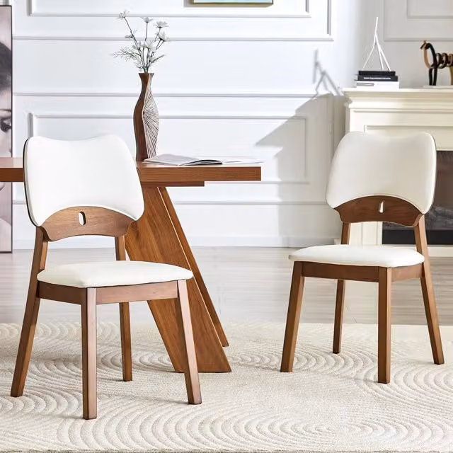 Set di 2 sedie da pranzo con schienale a farfalla, sedie moderne in legno con seduta imbottita, sedie di design per cucina, sala da pranzo e soggiorno