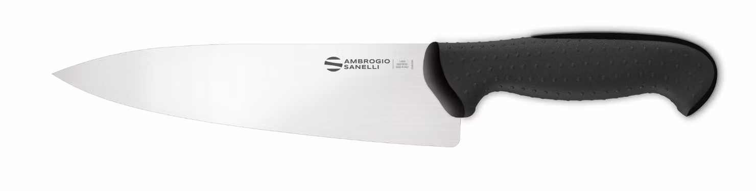 Coltello Trinciante cuoco linea Tecna di Sanelli Ambrogio, lama cm 30, manico nero