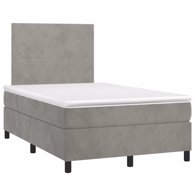 Maison Exclusive - Letto boxspring con materasso grigio chiaro 120x190 cm velluto