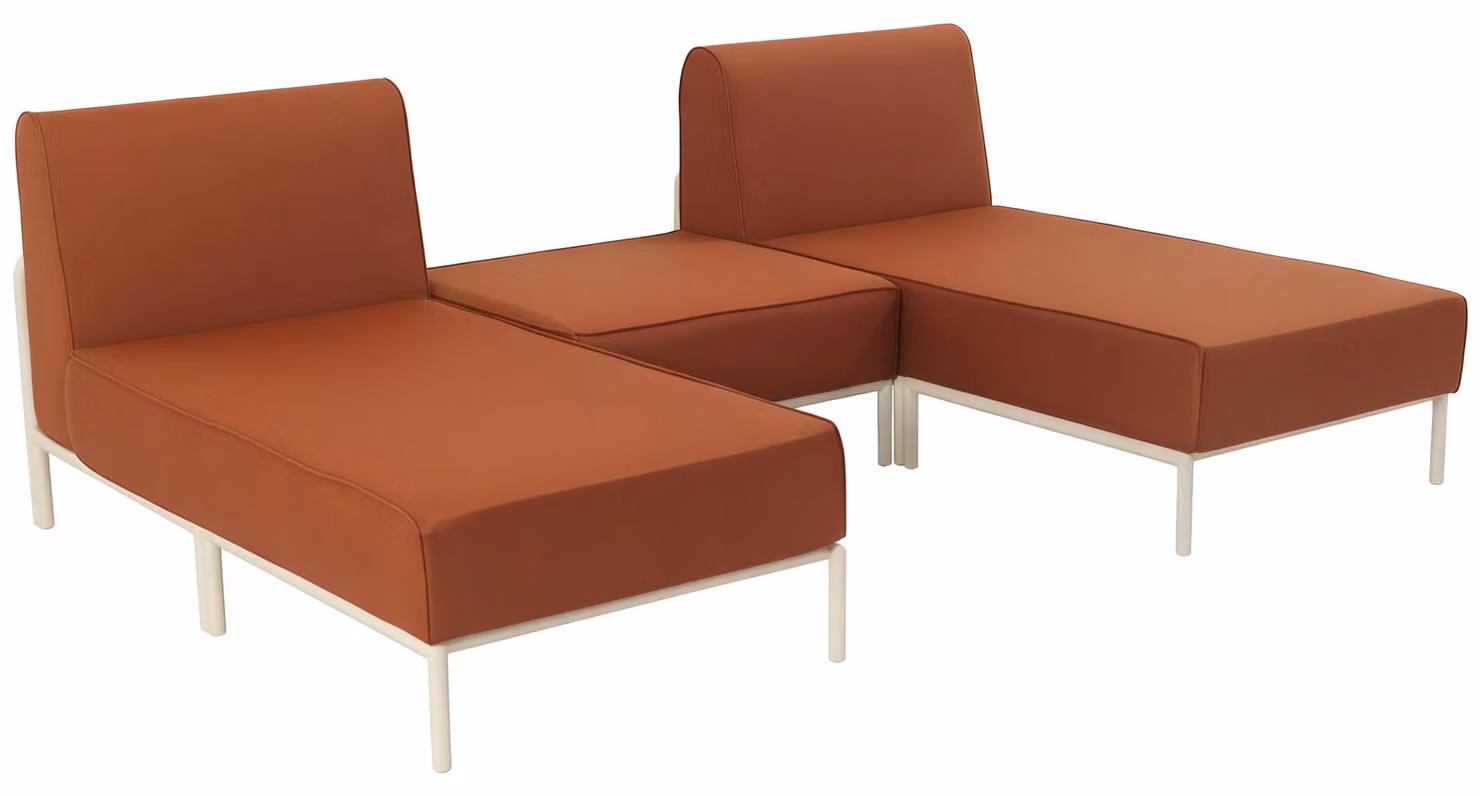 Set modulare di mobili da giardino bassi 3 posti terracotta - Oviala Patio