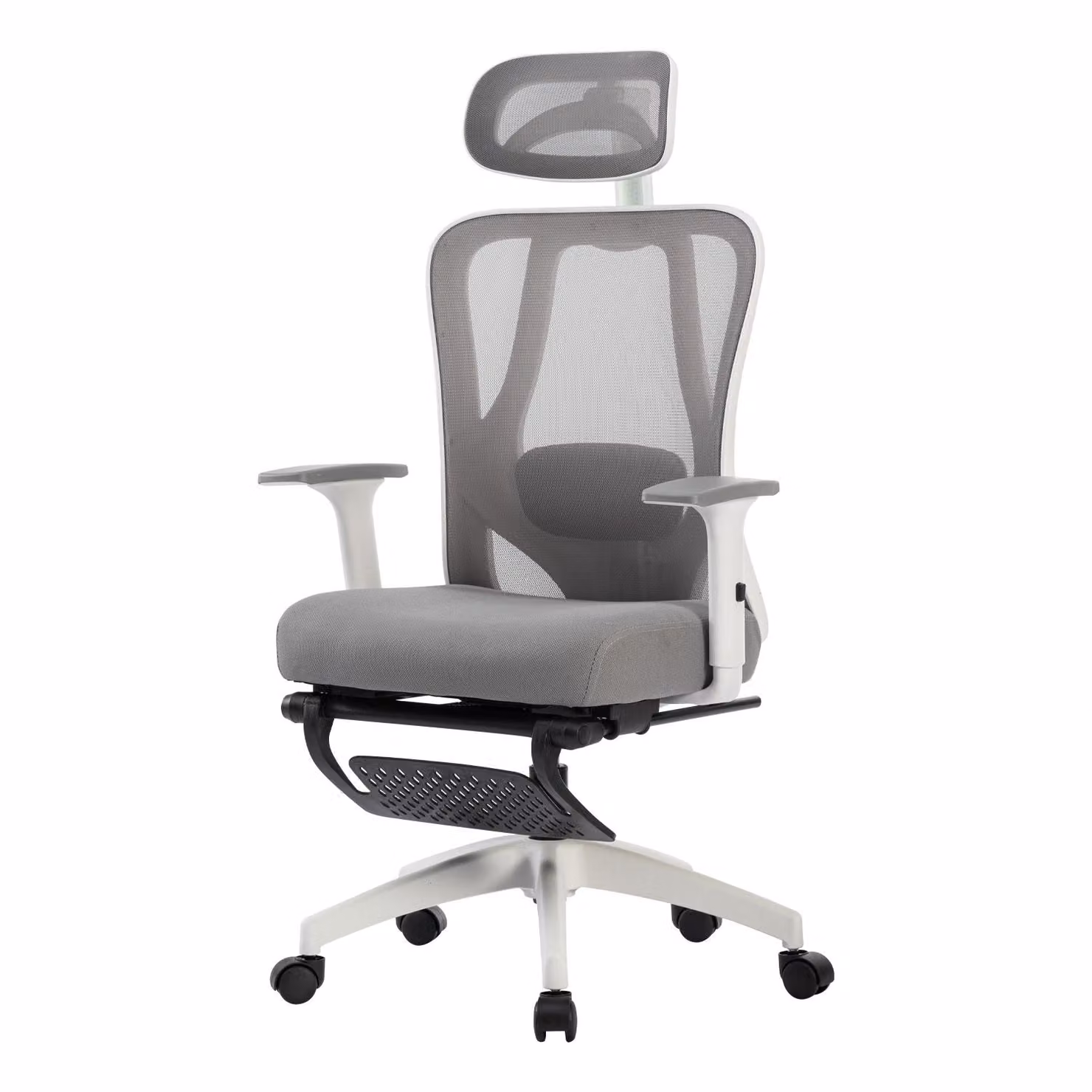 SevenComfort sedia da ufficio sedia ergonomica girevole da scrivania con poggiatesta regolabile, braccioli, supporto lombare sedia executive 150kg grigio