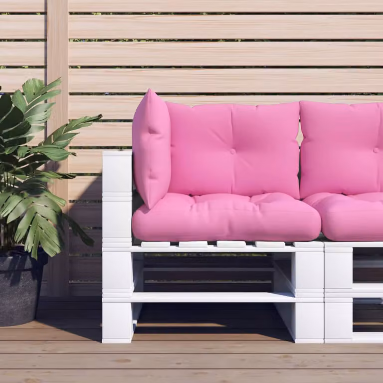 Set di 3 cuscini per pallet vidaXL rosa in tessuto Oxford impermeabile e traspirante