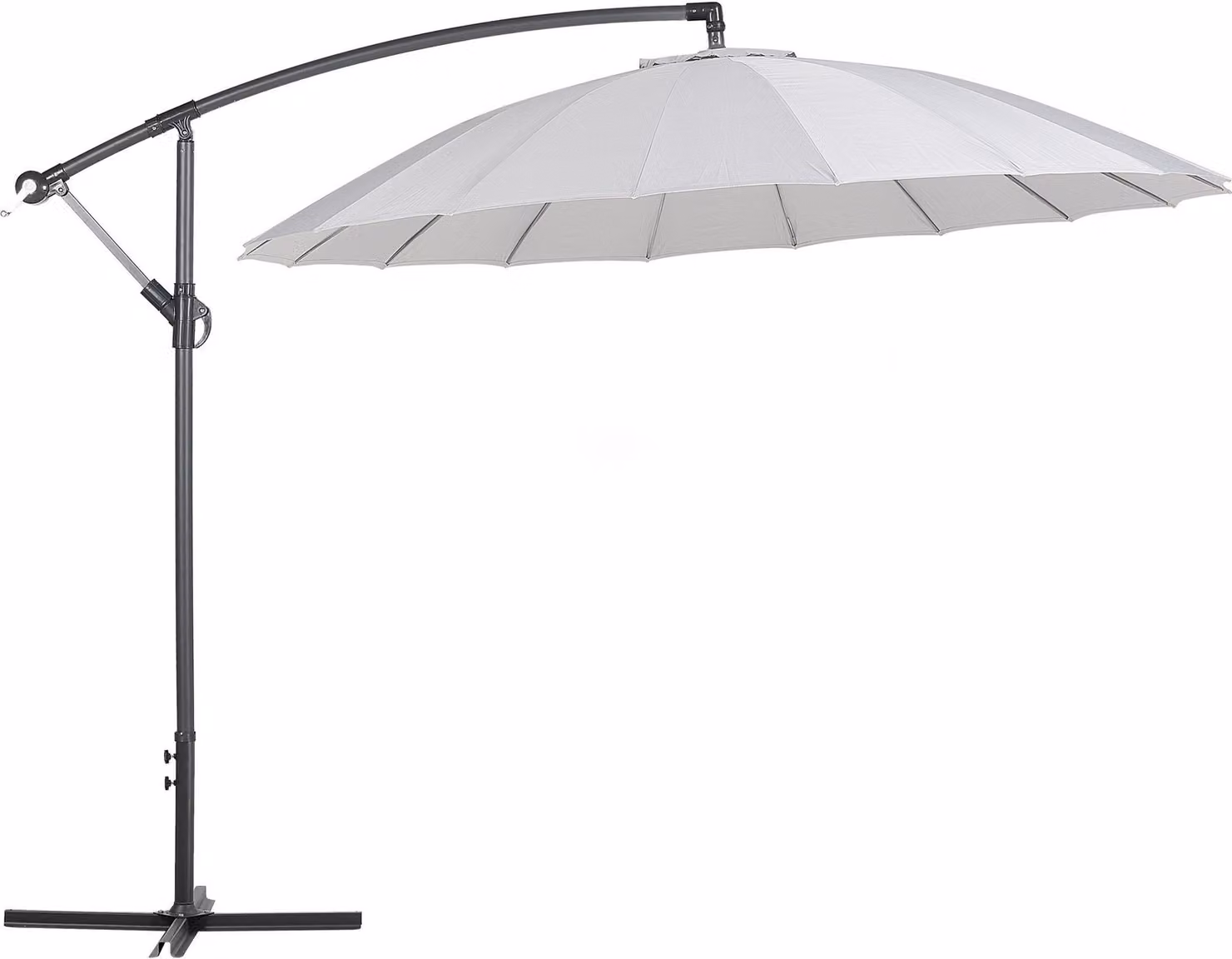 BELIANI Ombrellone da giardino grigio struttura in alluminio poliestere 235 x 268 x 268 cm design moderno arredo esterno