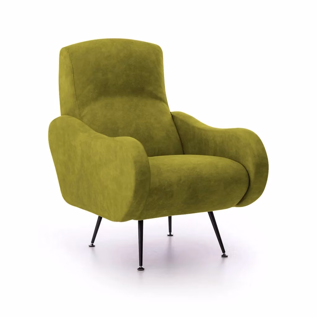 Poltroncina Lasnigo DMORA con braccioli in tessuto verde L: 70 cm, P: 100 cm, H: 98 cm – 2