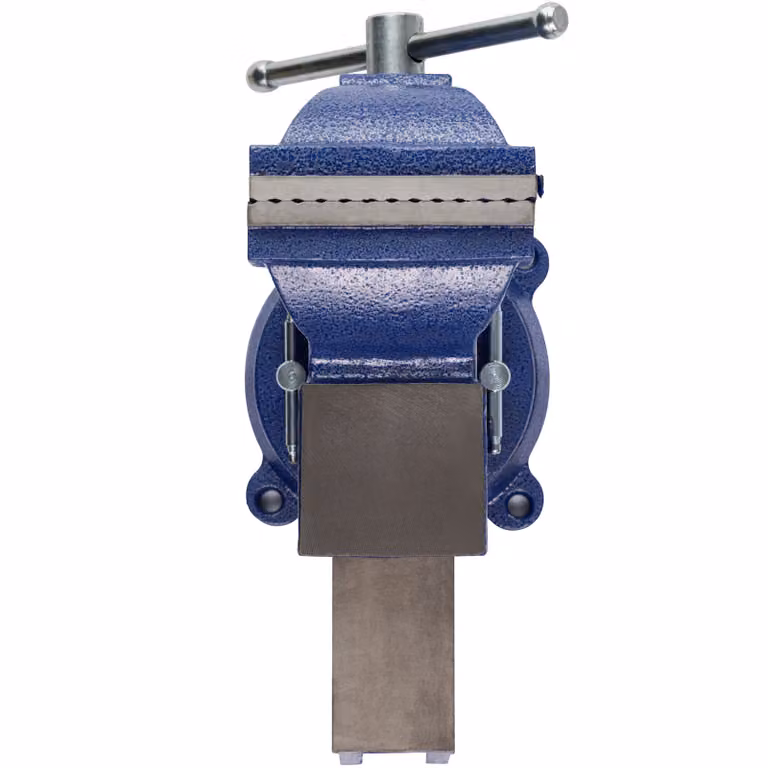 Morsa a vite con incudine TecTake GmbH in ghisa blu, girevole a 360 gradi, apertura 125 mm