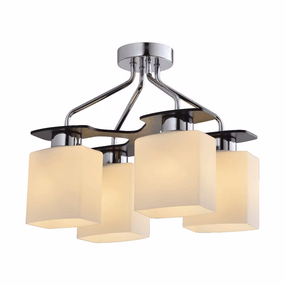 Plafoniera FIRENZA 4xE27/40W acciaio/legno/vetro dimmerabile