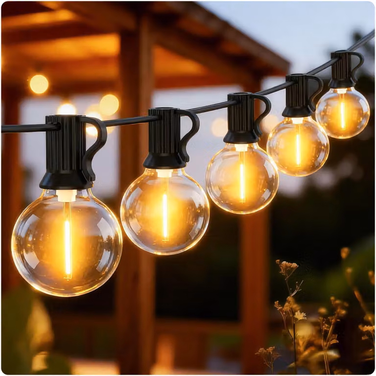 Catena luminosa per esterni, a LED, alimentazione elettrica, 9 metri, illuminazione per esterni
