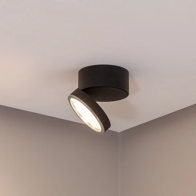 BEGA Bega Faretto LED da soffitto 51312.5 metallo nero DALI orientabile 51.312,, dimmerabile, Nero, Soggiorno / Sala da pranzo, Alluminio, Moderno
