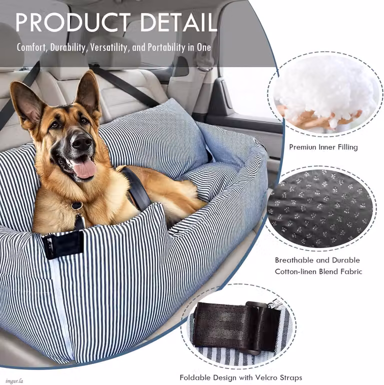 PillowPalette - Seggiolino per cani Seggiolini auto Cestini auto Seggiolino auto per cani, 110x55 cm