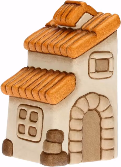 Casa Presepe Classico Thun in ceramica beige da tavolo