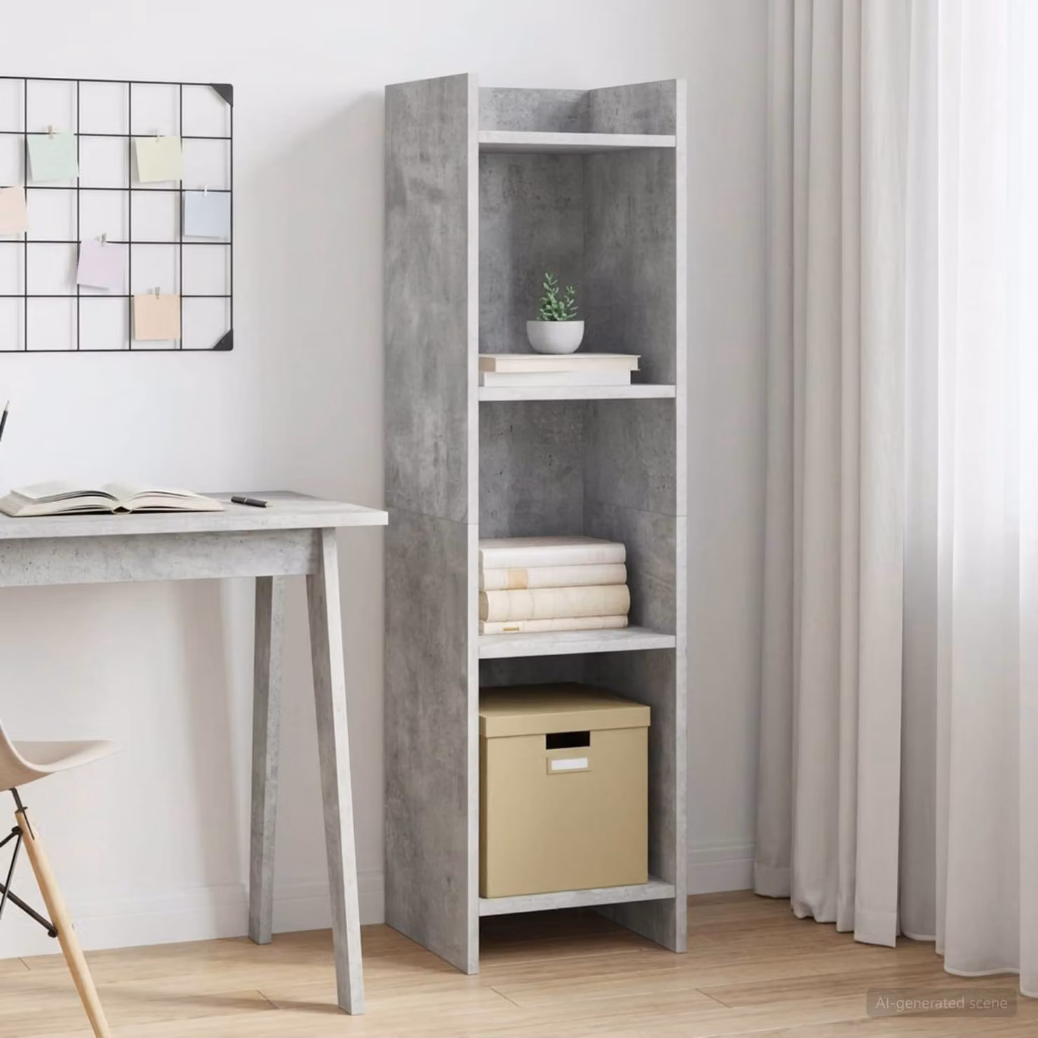 Libreria moderna vidaXL in legno ingegnerizzato grigio opaco L/P/H: 30 x 30 x 111 cm