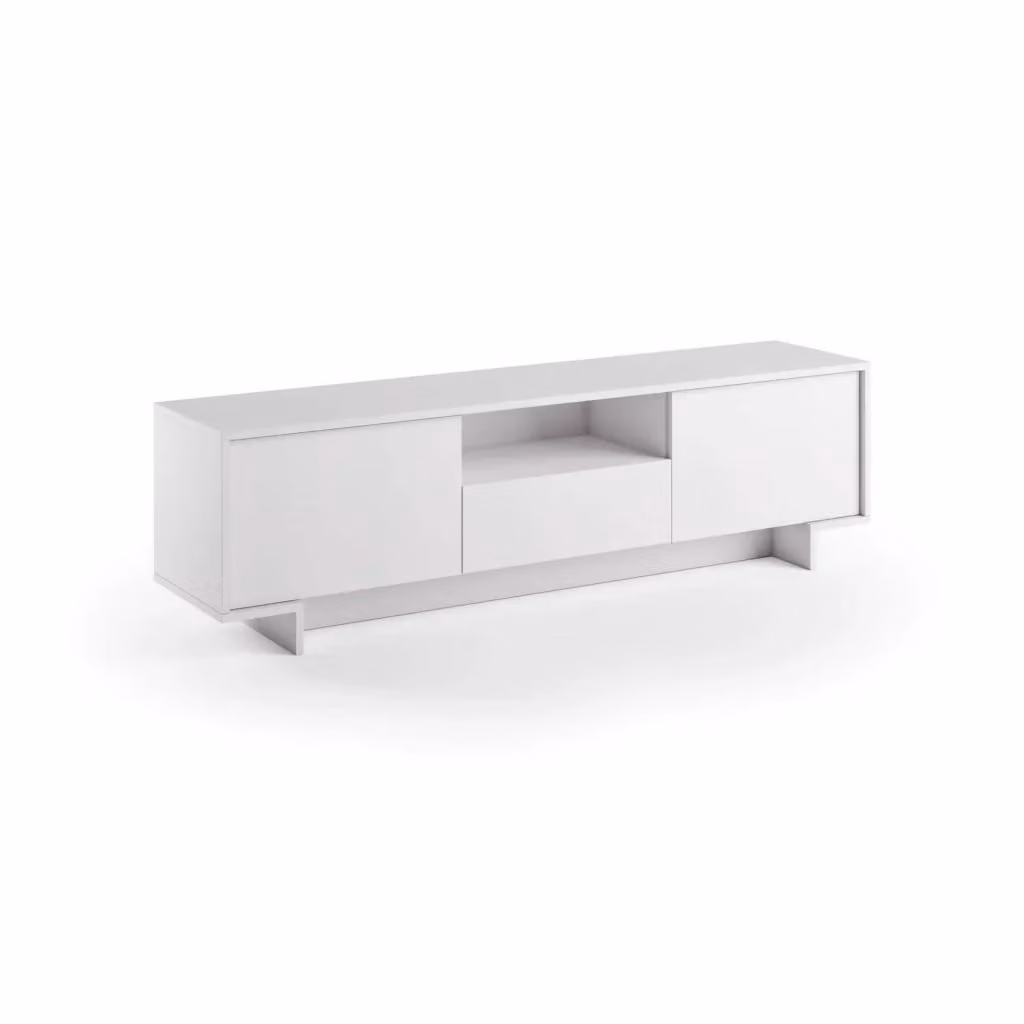 Mobile porta TV Atina DMORA Made in Italy con un cassetto, Bianco, L 170 cm x P 42 cm x H 48 cm – 2