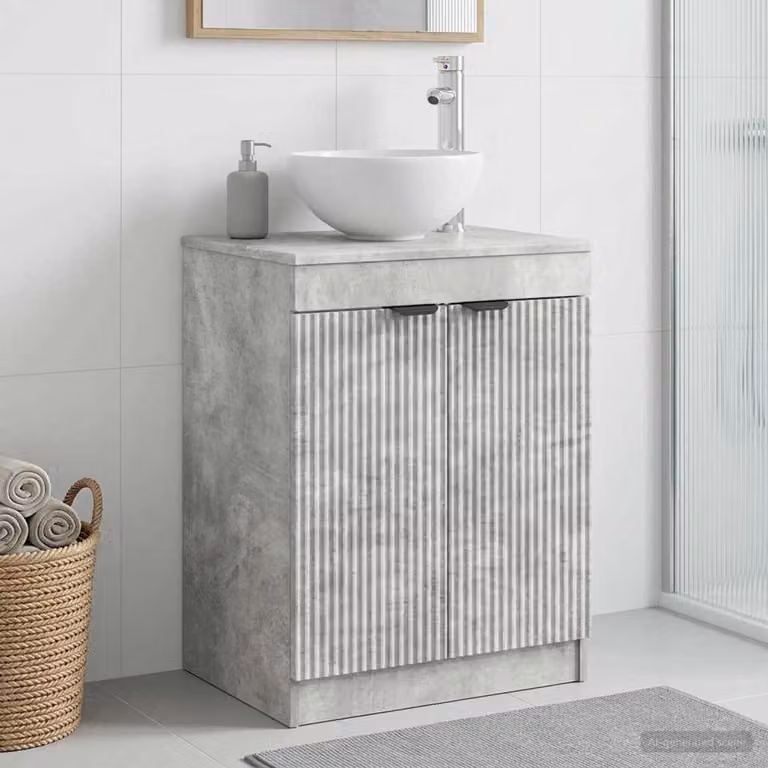 Mobile da bagno moderno vidaXL con ante a battente, colore grigio e nero, L: 54 cm, P: 41 cm, H: 70 cm