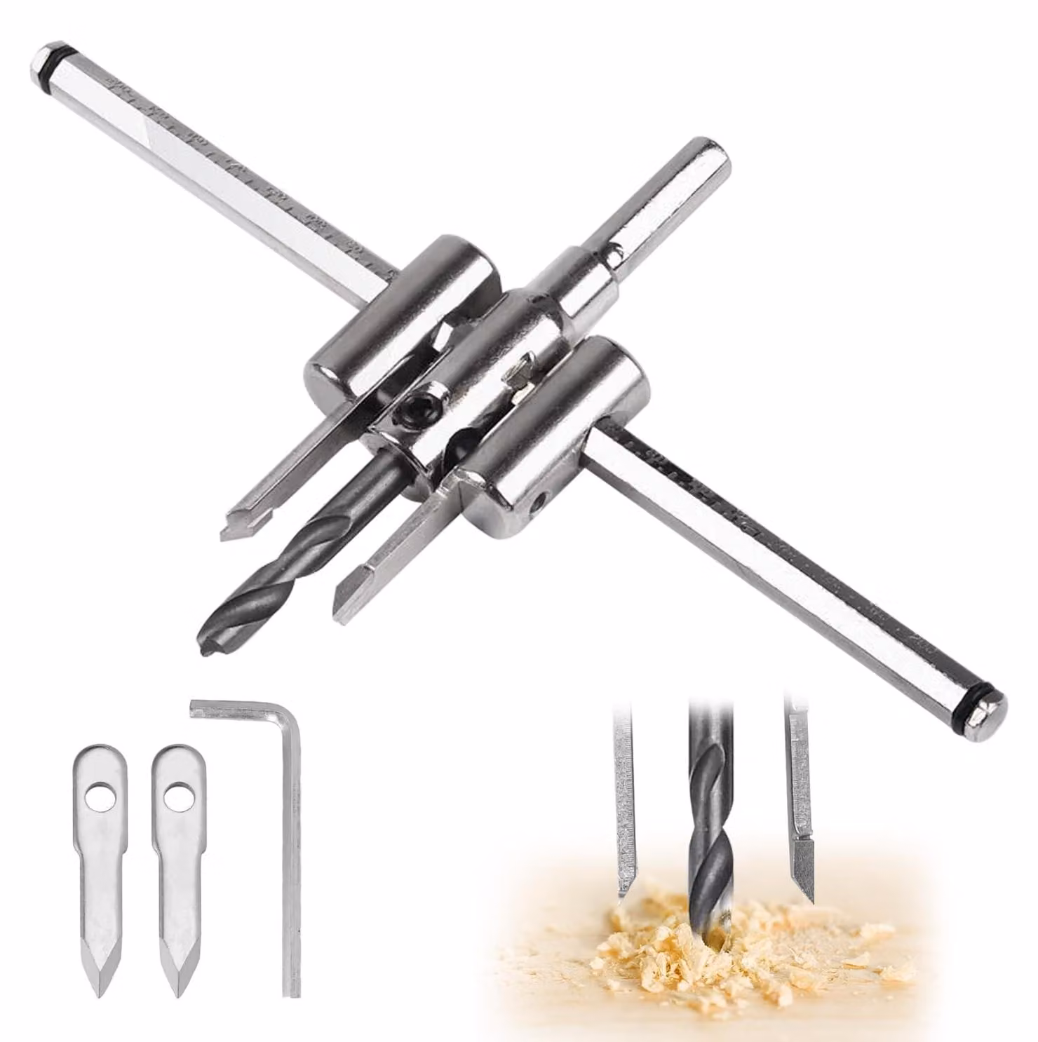 Sega circolare - Sega circolare per lavorazione del legno - Sega circolare regolabile - Argento - Sega circolare per cartongesso - Universale - Adatta per...