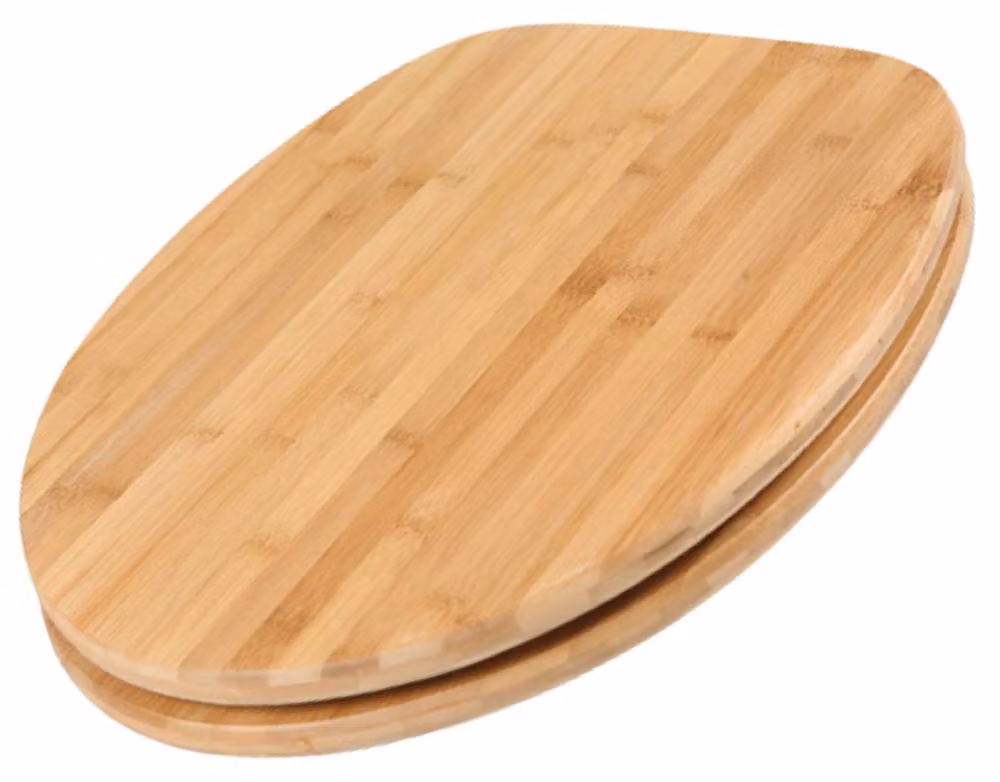 Schläfer 4637153 | Sedile Copriwater Universale Bambus con chiusura Softclose wc Automatica, Tavoletta Bamboo in Legno con Cerniere Regolabili, Copri Wc in Vero Bambù Forma Ovale.