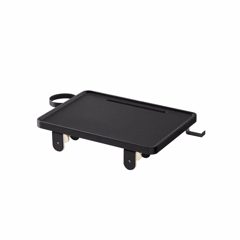 Mensola Vassoio da Letto Beige Naturale, Nero Inchiostro