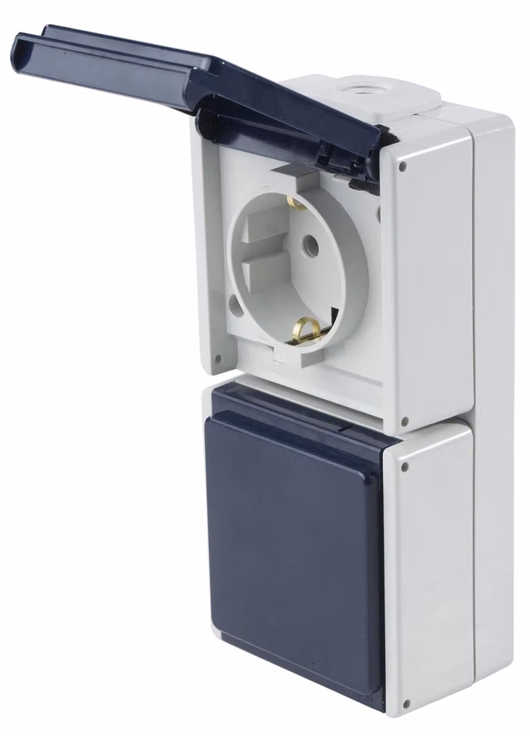 come Schwabe 62462 Presa a muro IP54 grigio (62462)