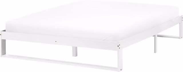 Letto matrimoniale Beliani in legno di pino laccato bianco stile scandinavo L/P/H: 200 x 140 x 145 cm