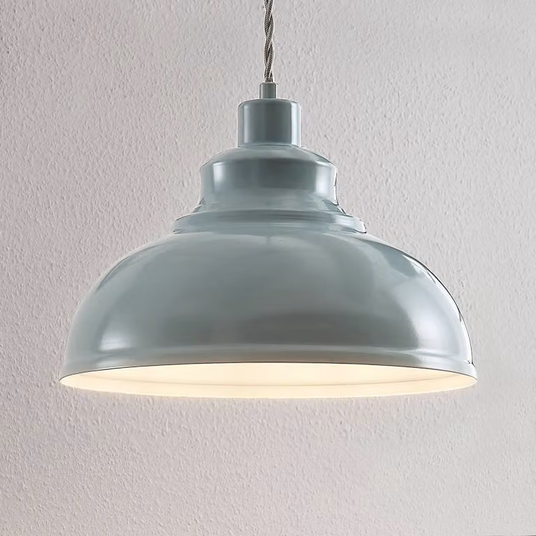 Lampada a sospensione Albertine Lindby, dimmerabile, Blu, Soggiorno / Sala da pranzo, Metallo, Vintage, Lampada a sospensione