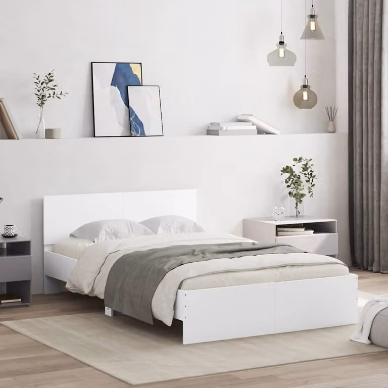 Giroletto con Testiera vidaXL Bianco L/P/H: 120 x 200 x 70 cm