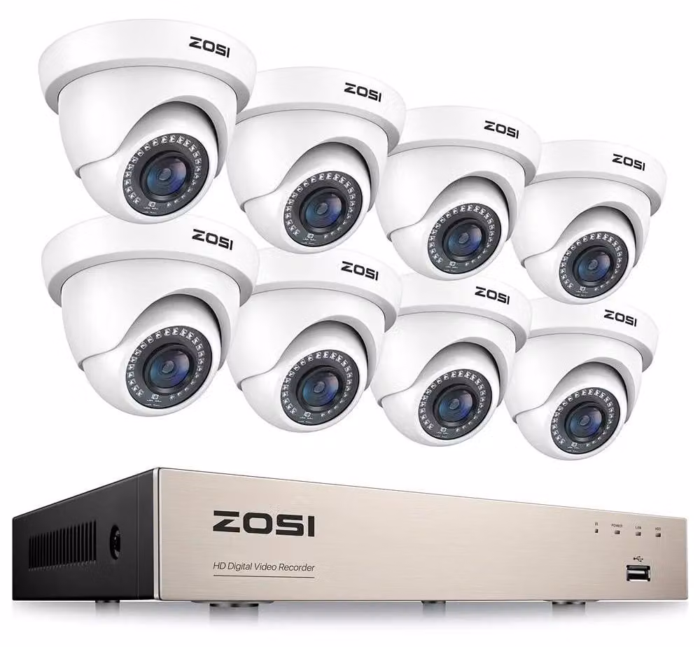 Sistema CCTV, configurazione a 8 telecamere, risoluzione 1080p, 8 telecamere, Nessuna