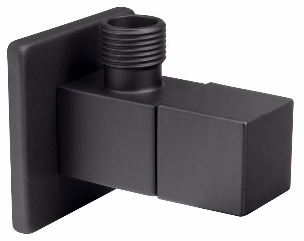 Valvola a sfera angolare 1/2 "x3/8", quadrata, nero opaco