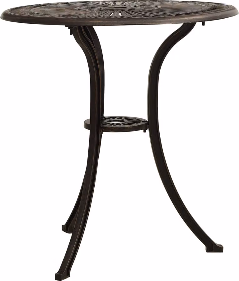 vidaXL Tavolo da giardino bronzo 62x62x65 cm in fusione di alluminio