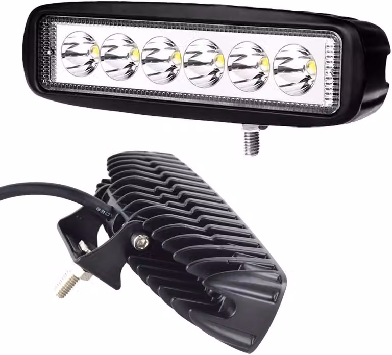 Illuminazione a LED per officina, barra luminosa mini - 10 fari a luce diffusa - 18W, 6000K