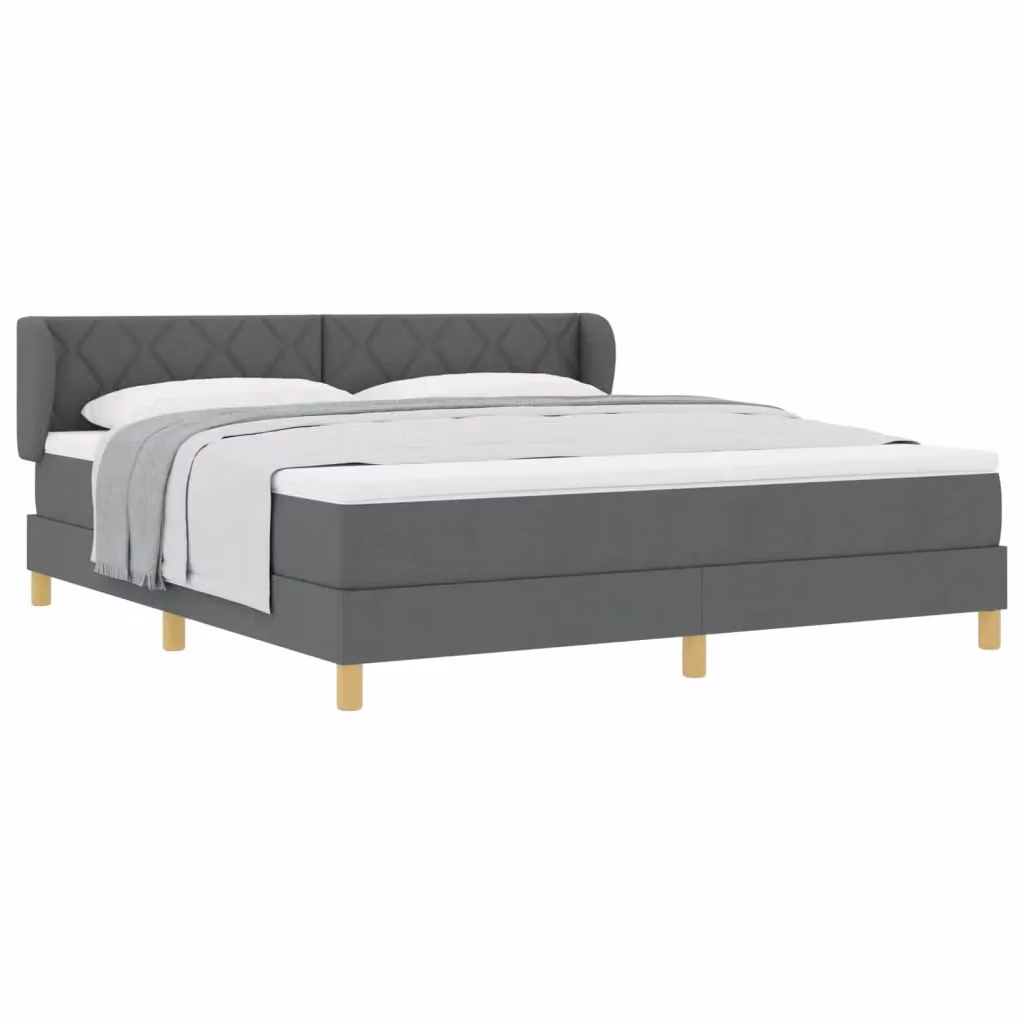 Letto a molle con testiera vidaXL in tessuto grigio L/P: 180 x 200 cm – 2