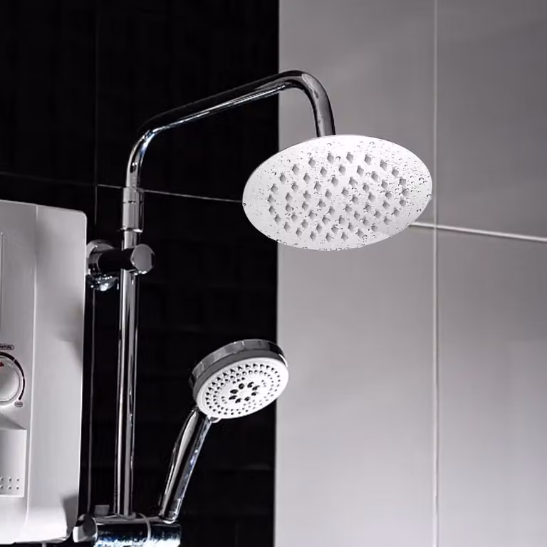 Soffione doccia grande, doccia a pioggia in acciaio inox, altamente lucido, soffione doccia rotondo da 1/2 pollice, 15 cm soffione doccia a risparmio idrico per il bagno