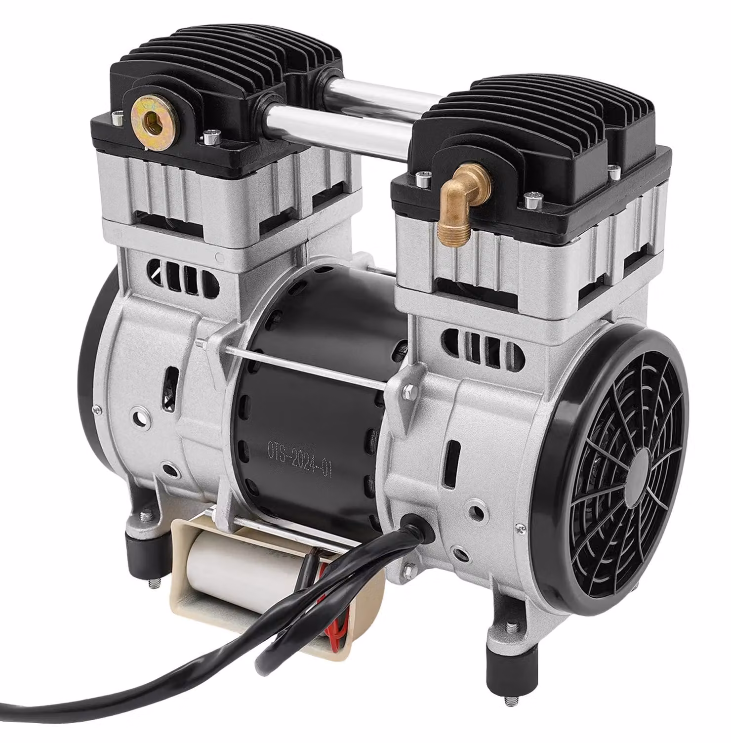 Testa pompa per compressore d'aria - Accessorio compressore elettrico - 1500 W, 220 V - Portata di 140 l/min - 1380 giri/min - Silenzioso, con doppio silenziatore - Ventola di raffreddamento e protezione contro il surriscaldamento - 4 piedini antivibranti