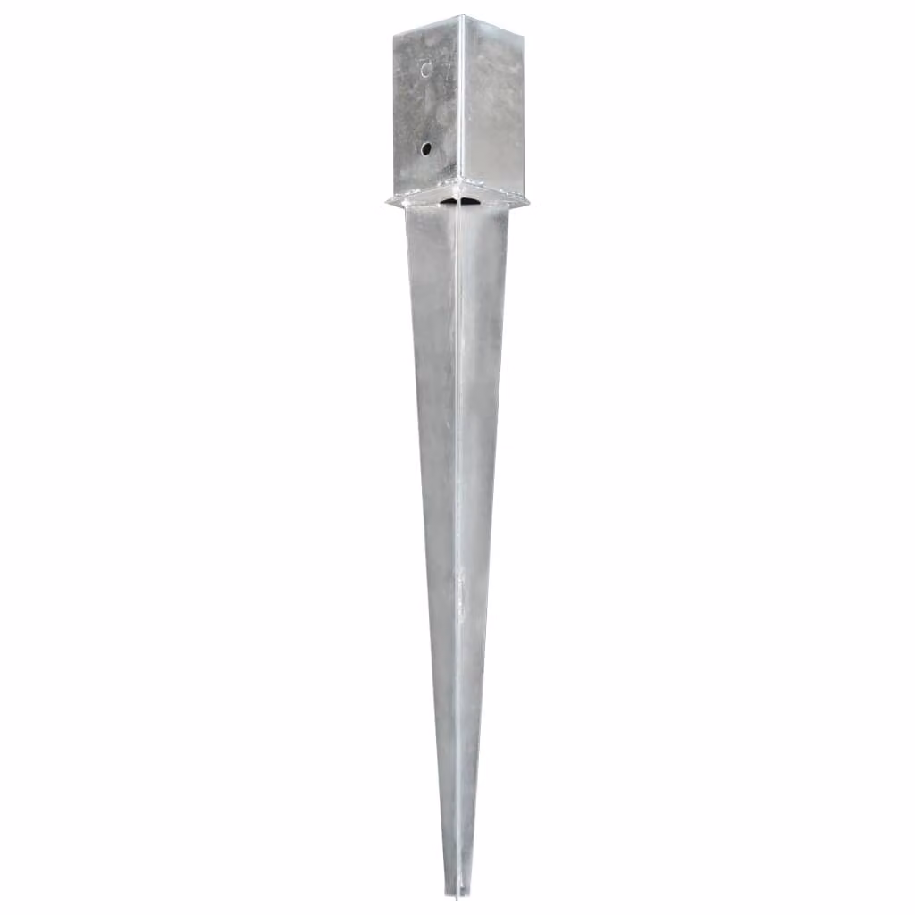 Picchetti di Terra 12 pz Argento 8x8x76 cm in Acciaio Zincato