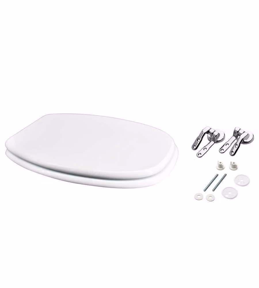 Sedile WC Bianco Lucido in MDF 38x51/53,5 cm Regolabile