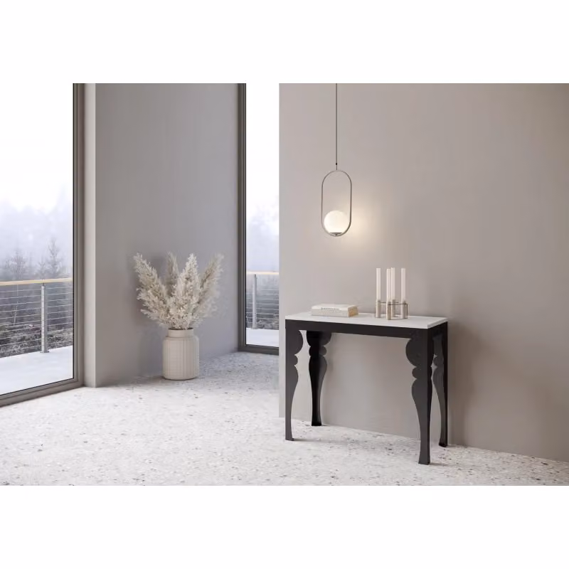 Consolle allungabile Itamoby Paxon Small Evolution Bianco Frassino e Antracite L/P: 90-196 x 40 cm – 2