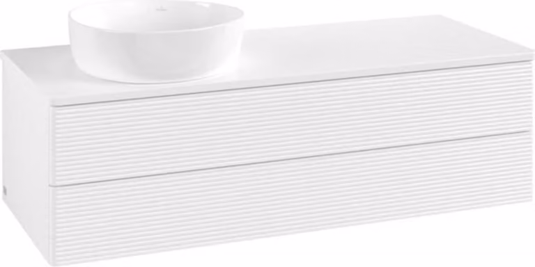 Mobiletto V&B con struttura frontale, con illuminazione Antao 120x36x50cm, WBP colore Lac, wh. m Lac