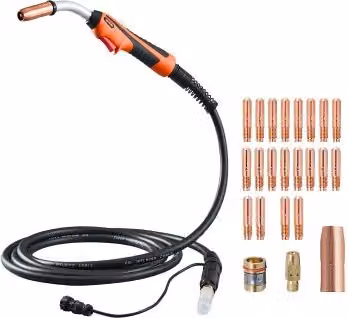 Torcia per Saldatura MIG VEVOR da 250 Amp con Cavo da 4,57 m, Compatibile con Millermatic 200, 210, 212, 250, 250X, 251, 252, per Fili da 0,76 mm, 0,88 mm e 1,14 mm, Colore Nero
