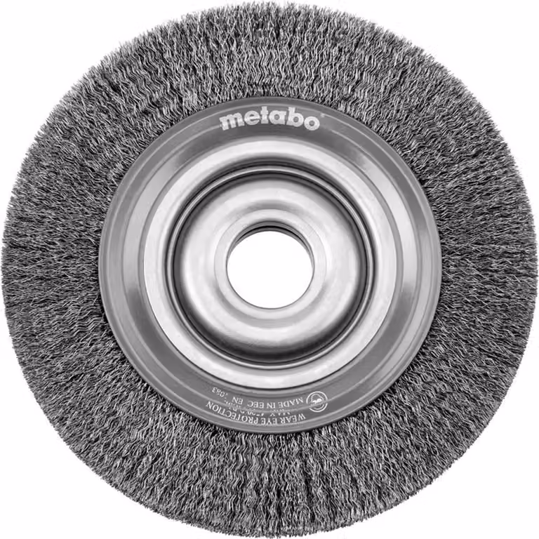 Spazzola rotonda in filo d'acciaio Metabo 0,3 mm per smerigliatrice doppia, versione USA