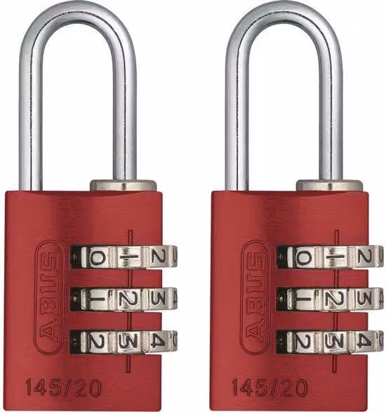 Lucchetto a combinazione in alluminio, rosso
