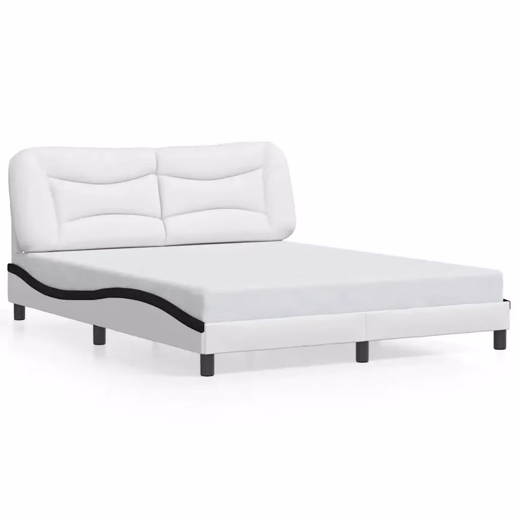 Giroletto senza materasso Hvar vidaXL in similpelle nero e bianco L/P/H: 218 x 160 x 74,5 cm – 2