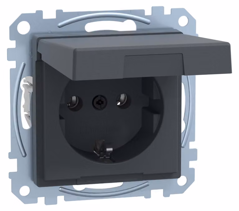 Presa di corrente Merten SCHUKO con coperchio incernierato MEG2311-0414
