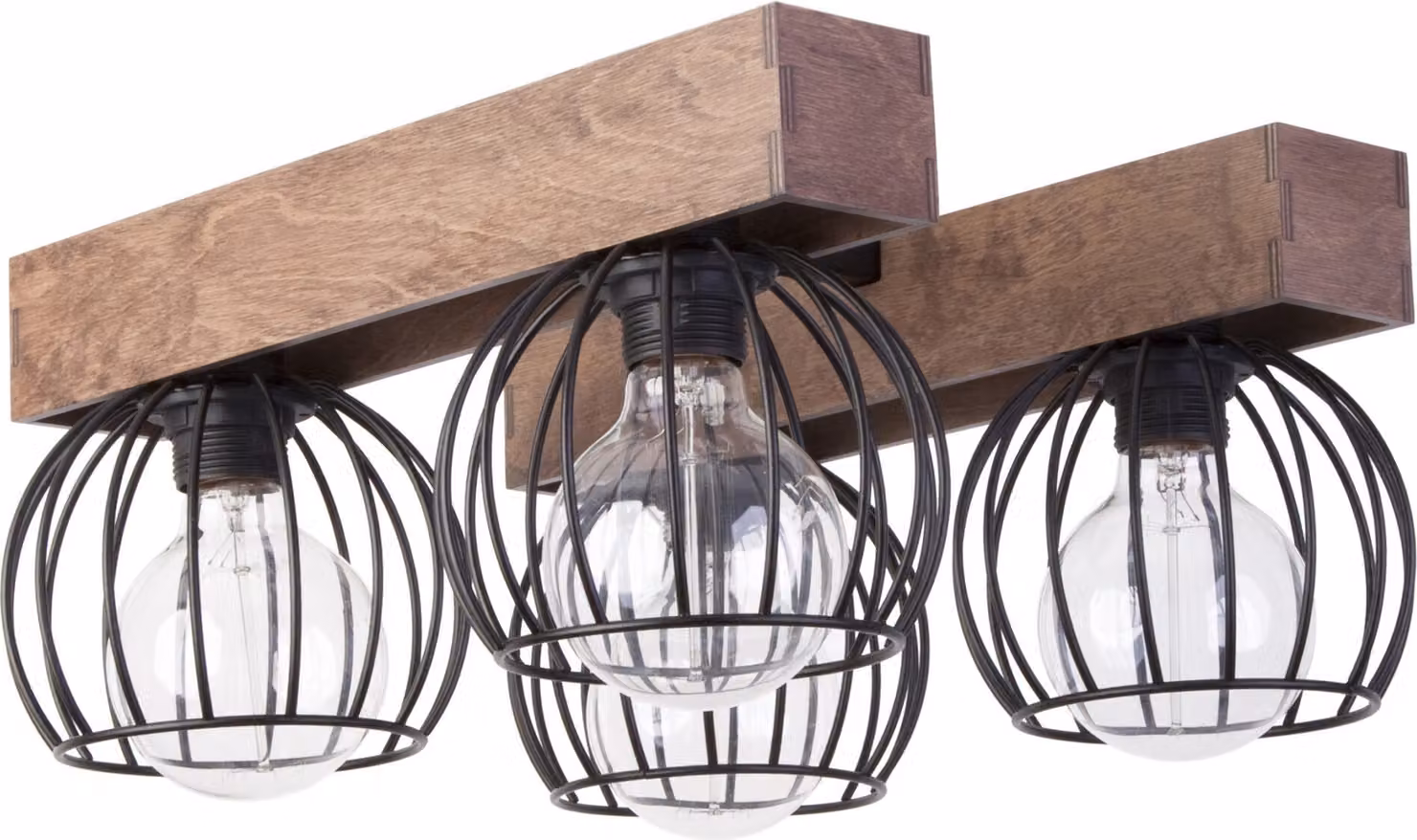Plafoniera Loft 4 punti decorativi in metallo nero Milano 4xE27 15W Sigma Lighting