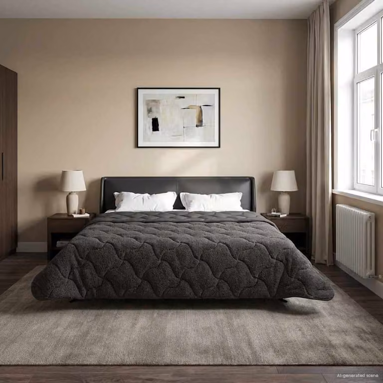 Piumino estivo traspirante e reversibile vidaXL in microfibra, colore antracite, L: 240 cm, P: 220 cm