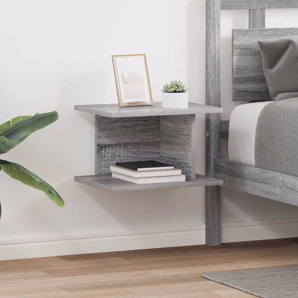 Set di 2 comodini vidaXL moderni in colore grigio, L 40 cm x P 30 cm x H 25 cm